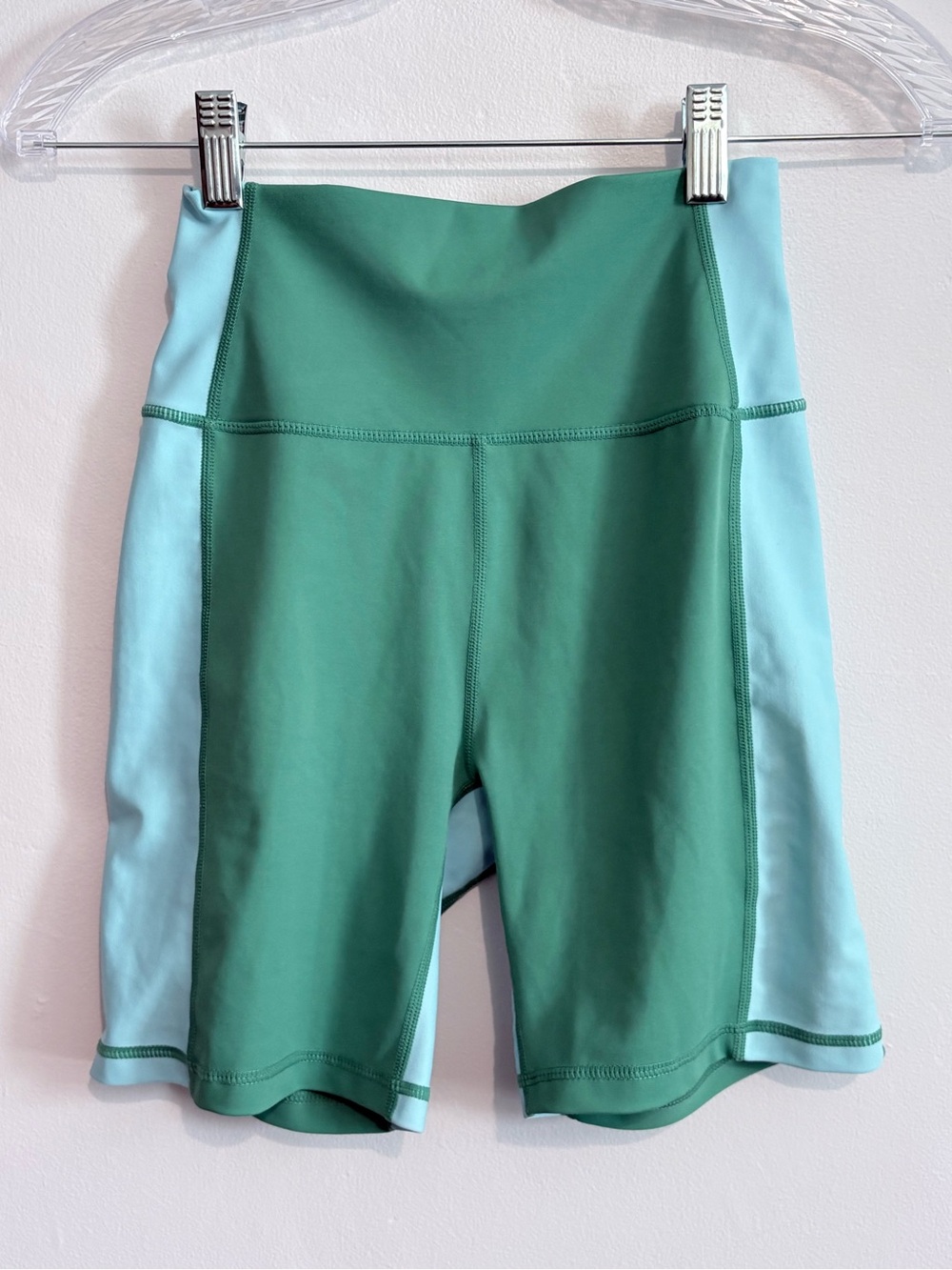 WILO High-Rise Green & Light Blue Women’s Bike Shorts